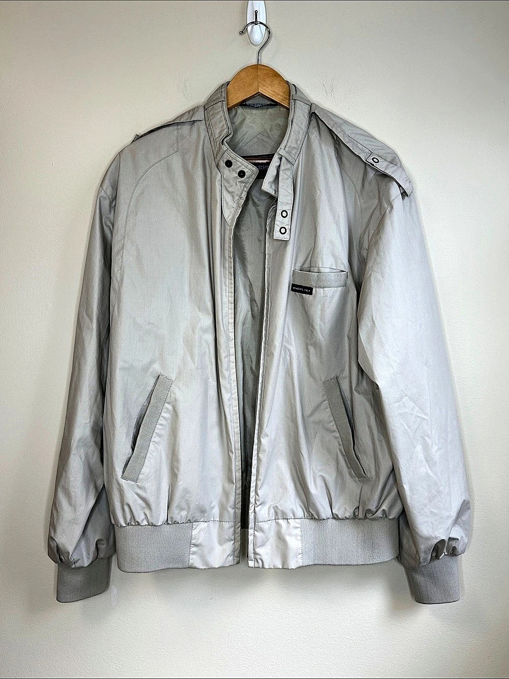 Retro Members Only Classic Racer Jacket Tan Size Large